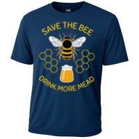 Save The Bees Drink More Mead Funny Craft Beer Brew Cooling Performance Crew T-Shirt