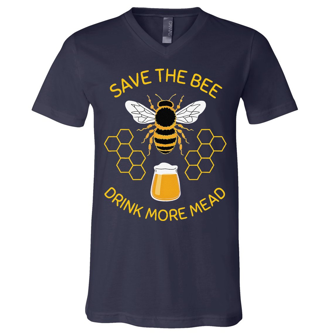 Save The Bees Drink More Mead Funny Craft Beer Brew V-Neck T-Shirt