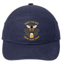 Save The Bees Drink More Mead Funny Craft Beer Brew 7-Panel Snapback Hat