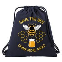 Save The Bees Drink More Mead Funny Craft Beer Brew Drawstring Bag