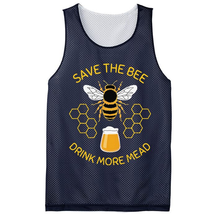 Save The Bees Drink More Mead Funny Craft Beer Brew Mesh Reversible Basketball Jersey Tank