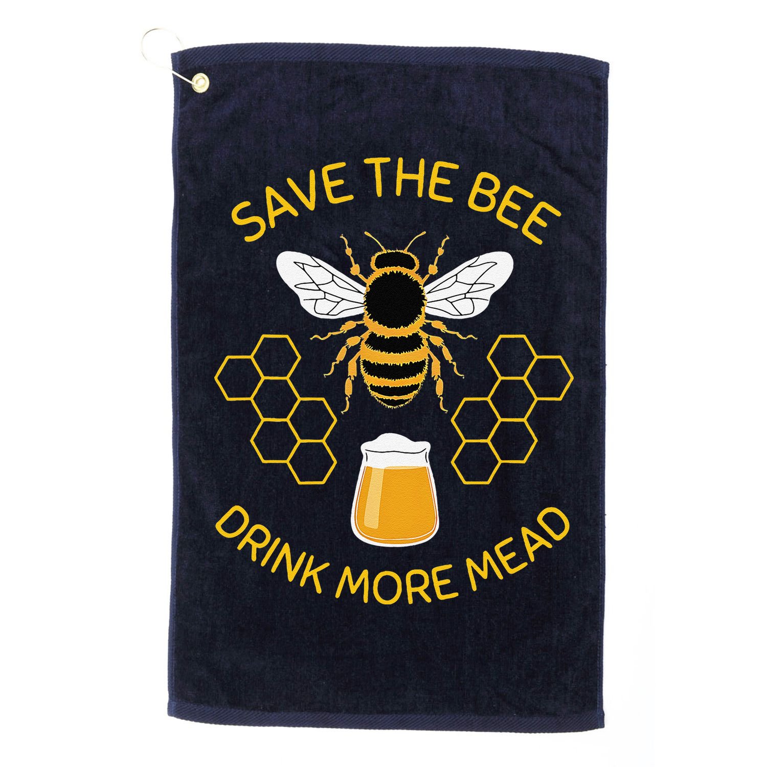 Save The Bees Drink More Mead Funny Craft Beer Brew Golf Towel