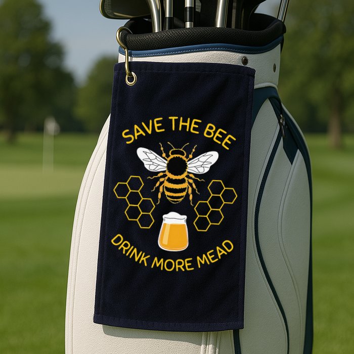 Save The Bees Drink More Mead Funny Craft Beer Brew Golf Towel