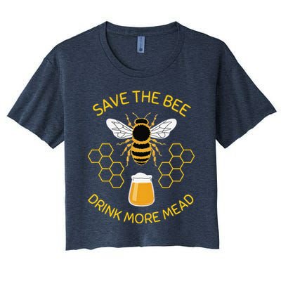 Save The Bees Drink More Mead Funny Craft Beer Brew Crop Top