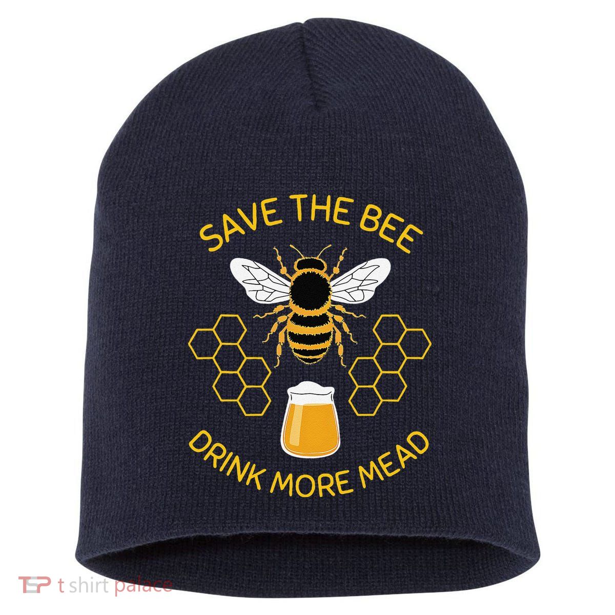 Save The Bees Drink More Mead Funny Craft Beer Brew Short Acrylic Beanie