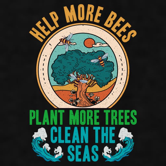 Save The Bees Trees And Oceans Earth Day Meaningful Gift Ladies PosiCharge Tri-Blend Wicking Tank