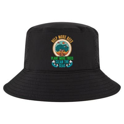 Save The Bees Trees And Oceans Earth Day Meaningful Gift Cool Comfort Performance Bucket Hat