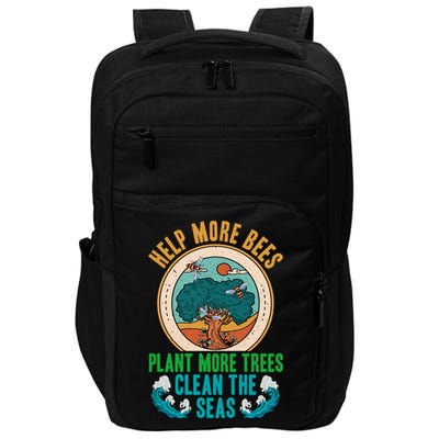Save The Bees Trees And Oceans Earth Day Meaningful Gift Impact Tech Backpack