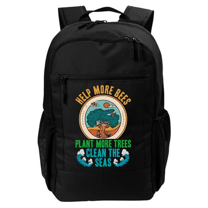 Save The Bees Trees And Oceans Earth Day Meaningful Gift Backpack