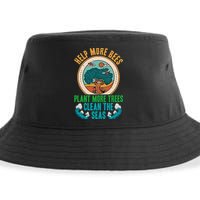 Save The Bees Trees And Oceans Earth Day Meaningful Gift Sustainable Bucket Hat