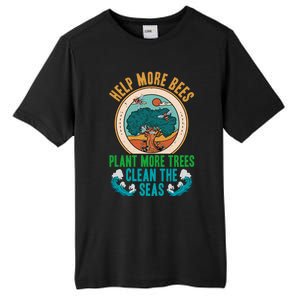 Save The Bees Trees And Oceans Earth Day Meaningful Gift Tall Fusion ChromaSoft Performance T-Shirt