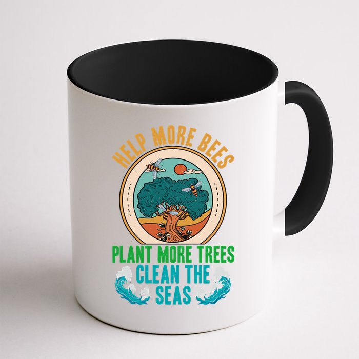 Save The Bees Trees And Oceans Earth Day Meaningful Gift Mug