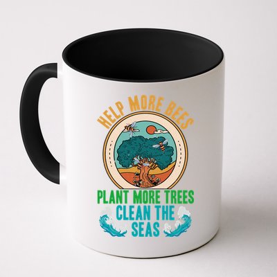 Save The Bees Trees And Oceans Earth Day Meaningful Gift Mug