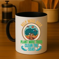 Save The Bees Trees And Oceans Earth Day Meaningful Gift Mug