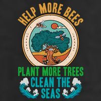 Save The Bees Trees And Oceans Earth Day Meaningful Gift 25L Jumbo Tote