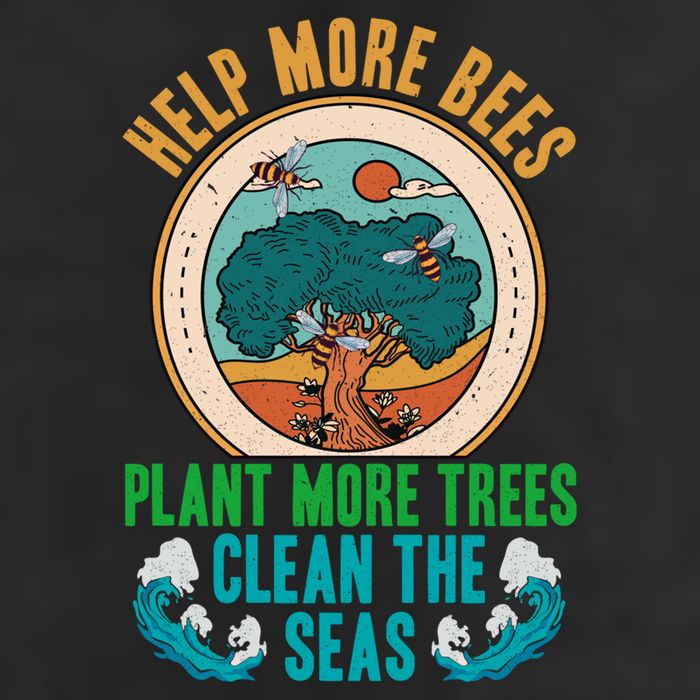 Save The Bees Trees And Oceans Earth Day Meaningful Gift 25L Jumbo Tote
