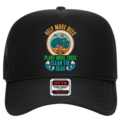 Save The Bees Trees And Oceans Earth Day Meaningful Gift Trucker Hat