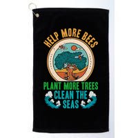 Save The Bees Trees And Oceans Earth Day Meaningful Gift Golf Towel