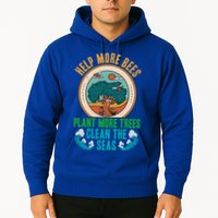 Save The Bees Trees And Oceans Earth Day Meaningful Gift Hoodie