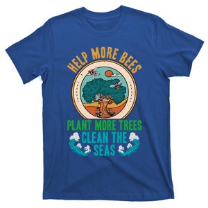 Save The Bees Trees And Oceans Earth Day Meaningful Gift T-Shirt