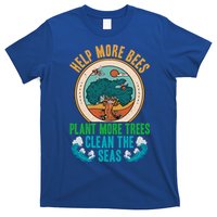 Save The Bees Trees And Oceans Earth Day Meaningful Gift T-Shirt