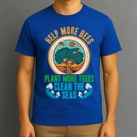 Save The Bees Trees And Oceans Earth Day Meaningful Gift T-Shirt