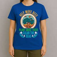Save The Bees Trees And Oceans Earth Day Meaningful Gift T-Shirt