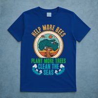 Save The Bees Trees And Oceans Earth Day Meaningful Gift T-Shirt