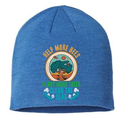 Save The Bees Trees And Oceans Earth Day Meaningful Gift Sustainable Beanie