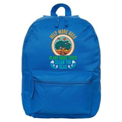 Save The Bees Trees And Oceans Earth Day Meaningful Gift 16 in Basic Backpack
