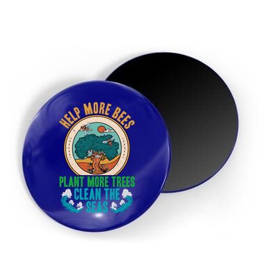 Save The Bees Trees And Oceans Earth Day Meaningful Gift Magnet