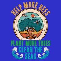 Save The Bees Trees And Oceans Earth Day Meaningful Gift Stripe Pom Pom Beanie