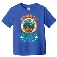 Save The Bees Trees And Oceans Earth Day Meaningful Gift Toddler T-Shirt