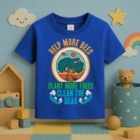 Save The Bees Trees And Oceans Earth Day Meaningful Gift Toddler T-Shirt