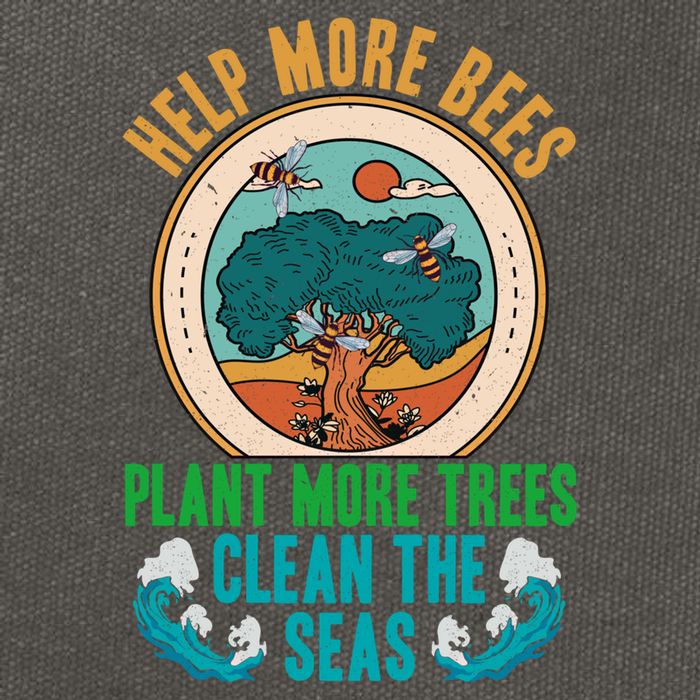 Save The Bees Trees And Oceans Earth Day Meaningful Gift Cotton Canvas Backpack