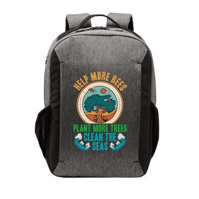 Save The Bees Trees And Oceans Earth Day Meaningful Gift Vector Backpack