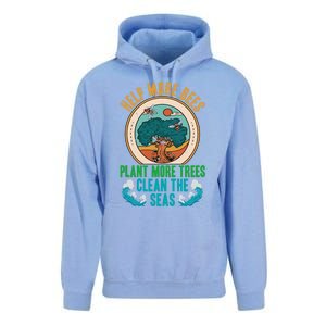 Save The Bees Trees And Oceans Earth Day Meaningful Gift Unisex Surf Hoodie