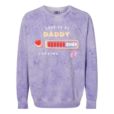 Soon To Be Daddy Pregnancy Announcement Est. 2024 Loading Colorblast Crewneck Sweatshirt