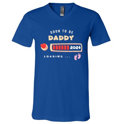 Soon To Be Daddy Pregnancy Announcement Est. 2024 Loading V-Neck T-Shirt