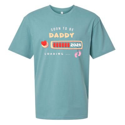 Soon To Be Daddy Pregnancy Announcement Est. 2024 Loading Sueded Cloud Jersey T-Shirt