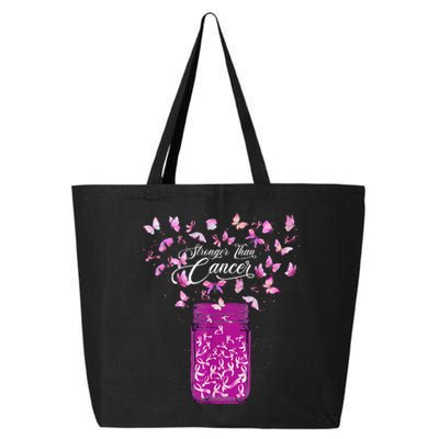 stronger than breast cancer awareness pink ribbon butterfly 25L Jumbo Tote