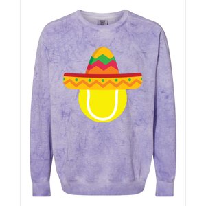 Sombrero Tennis Ball Cinco De Mayo Tennis Player Gift Colorblast Crewneck Sweatshirt