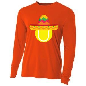 Sombrero Tennis Ball Cinco De Mayo Tennis Player Gift Cooling Performance Long Sleeve Crew