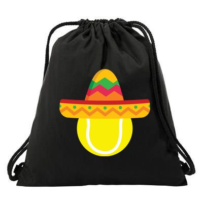 Sombrero Tennis Ball Cinco De Mayo Tennis Player Gift Drawstring Bag