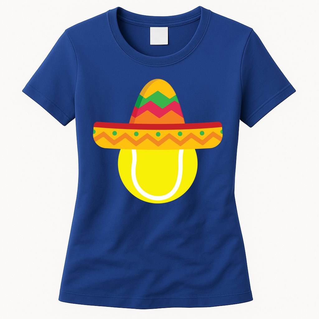 Sombrero Tennis Ball Cinco De Mayo Tennis Player Gift Womens T-Shirt