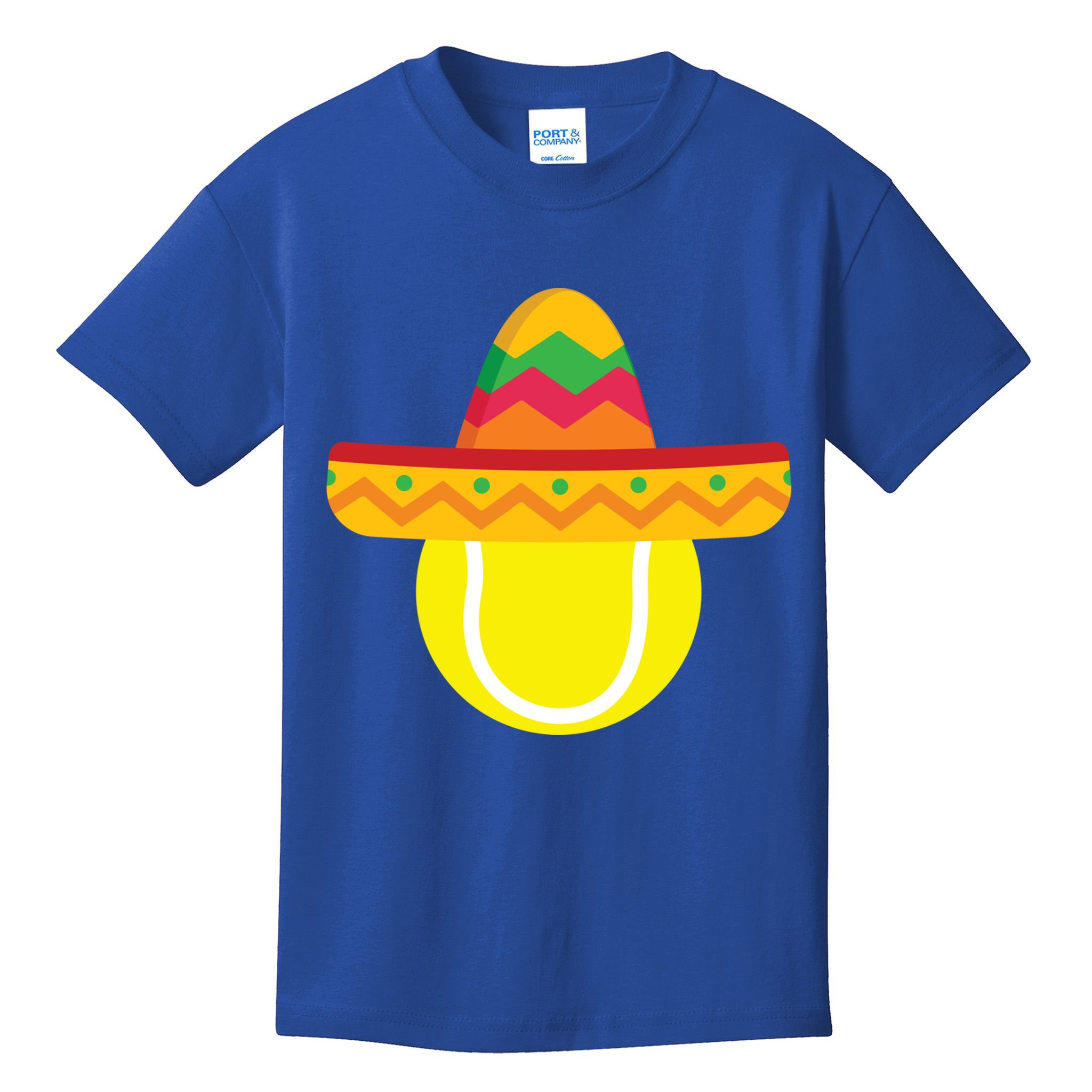 Sombrero Tennis Ball Cinco De Mayo Tennis Player Gift Kids T-Shirt