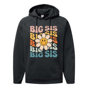 Soon To Be New Big Sister Retro Proud Big Sis Announcement Performance Fleece Hoodie