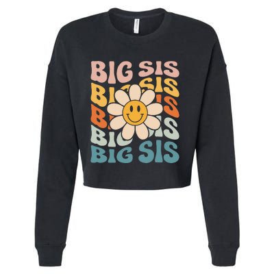 Soon To Be New Big Sister Retro Proud Big Sis Announcement Cropped Pullover Crew