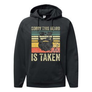 Sorry This Beard Is Taken Funny Valentines Day Performance Fleece Hoodie