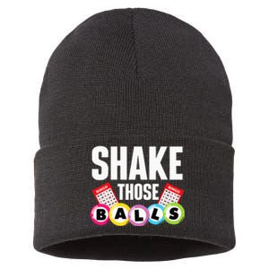 Shake Those Balls Bingo Lover Gambler Gambling Sustainable Knit Beanie